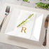 15.8 7.9 Inch 50 Luxenap X Linen-Feel Guest Towels, Lettered Hand Towels - Gold Letter 'R', Sans Serif Font, White