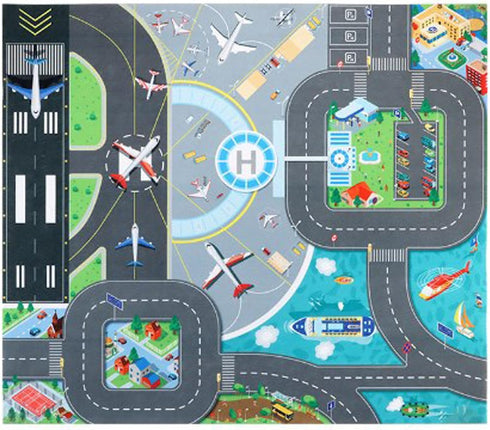 Kids Carpet Playmat Rug, Foldable Non-Slip Car Play Mat Felt Cloth for Playroom, Indoor Outdoor Use, 70×80CM