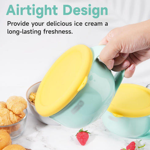 2PCs Silicone Lids for Dash My Mug Ice Cream Maker, Silicone Bowl Covers for Dash Ice Cream Maker Mug, Food Storage