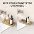 Counter Bathroom Tray for Top Organizer Oak Wood Vanity Tray with Metal Frame for Dresser, Kitchen, Nightstand Gold