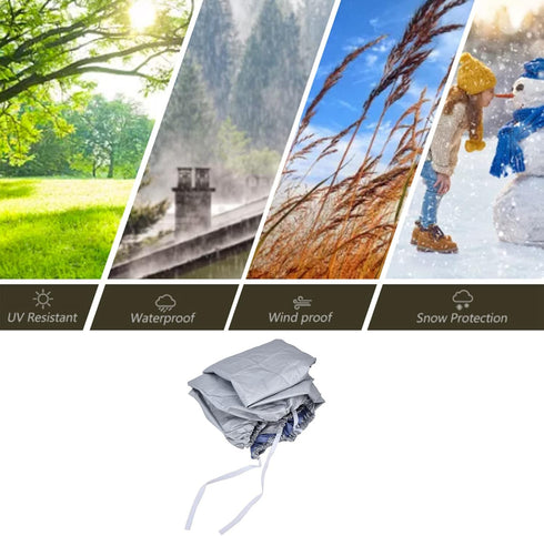 Air Conditioner Cover, Outdoor Rectangle Anti-Snow Waterproof for Home Use - Silver (Size: 37x15.7x28.7inch).