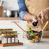 AOZITA 14 Pcs Spice Jars with Bamboo Lids, 4oz Square Spice Bottles with Shaker Lids and Airtight Caps