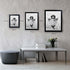 Funny Monkey Framed Wall Art in Bathtub - Black and White Canvas Prints for Farmhouse Bathroom Decor (12"x16", Framed)