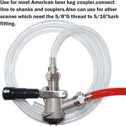Stainless Steel 304 Beer Keg Coupler Fitting & Check Valve, Beer Keg Coupler Accessories Kit for Sankey Couplers