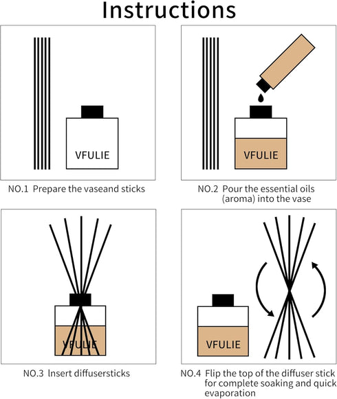 VFULIE 100PCS Reed Diffuser Sticks, 10 Inch Natural Rattan Wood Sticks for Aroma Fragrance Diffuser Refill Replacement