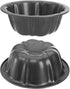ZENFUN Set of 10 Mini Fluted Tube Pan, 4 Inch Nonstick Carbon Steel Cake Mold for Baking