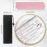 Portable Travel Utensils Set with Case, Pink Reusable Silverware Set, Stainless Steel Knife Forks Spoons for Camping