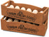 Countertop, 2-Tier 24 YOUEON Wooden Egg Holder for Stackable Egg Crates for Eggs with Handle, Farmhouse Rustic Pinewood