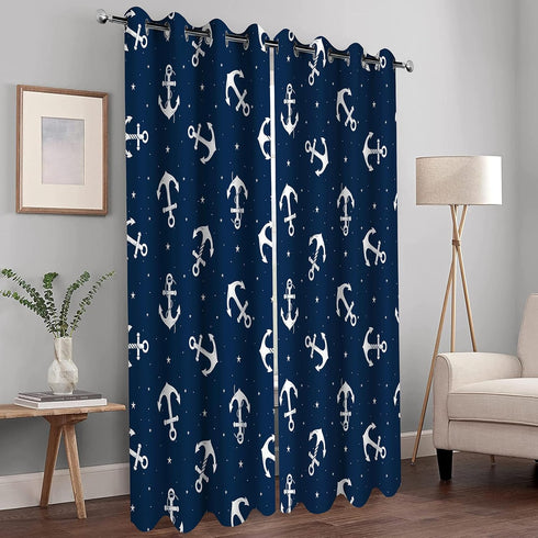 Grommet 2 42x63 Inch MissHope Nautical Anchor Blackout Curtains Ocean Beach Coastal Beach Theme Home Decoration Drape