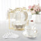 DUJUST Tea Cups and Saucers with Golden Trim,Set of 6 (7 OZ),
