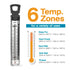 12" Polder Candy Thermometer, Stainless Steel Cooking Thermometer with Pot Clip, for Jam, Syrup, Jelly, Yogurt
