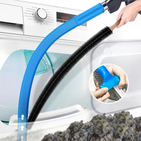2 Pieces Dryer Vent Cleaner Kit, Compatible with All Vacuum Cleaners, Lint Brush and Hose Attachment