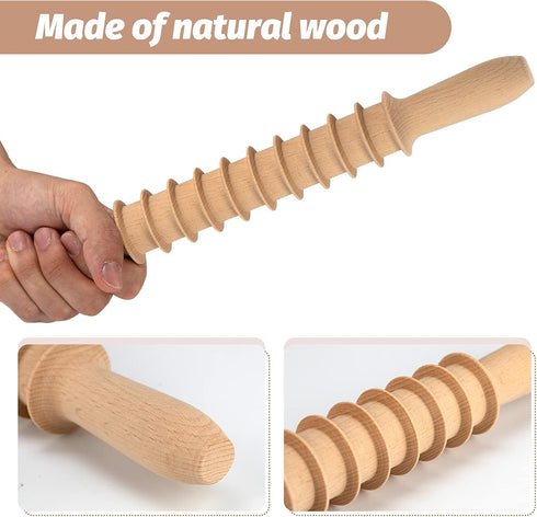 Beech Wood 14mm Pappardelle Pasta Cutter, Noodle Lattice Roller Docker Dough Cutter Kitchen Cooking Tools