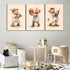 SFXYRTAH Decorations16x24in Teddy Bear Sports Nursery Animal Canvas Wall Art Cute Woodland Rugby Wall Decor Pictures
