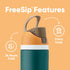 Owala FreeSip Insulated Stainless Steel Water Bottle, BPA-Free Sports Water Bottle, 32 Oz, Summer Sweetness