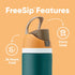 Owala FreeSip 40 Oz Insulated Stainless Steel Water Bottle with Straw, BPA-Free, Camo Cool