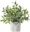 Hollyone Mini Artificial Potted Plants - Fake Plants in Marble Pots, 1Pcs Plastic Eucalyptus Greenery Faux Plants for