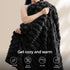 Cozy 50x60 inch, BEDELITE Faux Fur Black Throw Blanket for Couch - Super Soft & Plush Striped Blanket for Sofa and Room