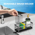 Countertop 304 9.25) Cisily Sponge Holder for Kitchen Sink, Sink Caddy Organizer with High Brush Holder, Kitchen