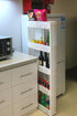Laundry Room Organizer, Mobile Shelving Unit with 5 Large Storage Baskets for Narrow Spaces