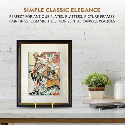 Plate Holder Easel Display Stand - 6 Inch Twisted Metal Wire Stands for Decorative Plates, Pictures, Books