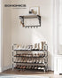 4-Tier Closet, ULSH054B01 SONGMICS Shoe Rack, Shoe Storage for Hallway Slim and Space-Saving, Metal Frame, Non-Woven