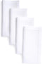 D'Moksha Homes White Linen Napkins Set of 4 - Classic Hemstitch 100% Pure Linen Dinner Napkins, 20 x 20 Inch