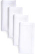 D'Moksha Homes White Linen Napkins Set of 4 - Classic Hemstitch 100% Pure Linen Dinner Napkins, 20 x 20 Inch