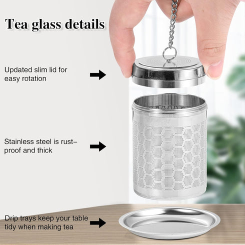 2 Pack Large Tea Strainers - Fine Mesh Stainless Tea Infusers for Loose Leaf Tea, Black Tea, Spices
