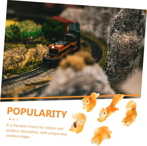 Yardwe 50 Pcs Micro Landscape Squirrel Miniature Figurine Bonsai Decor, Chipmunk Ornament for Small Garden
