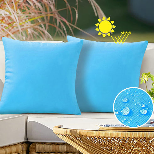 VAKADO Outdoor Waterproof Throw Pillow Covers Decorative Sky Blue Outside Patio Furniture