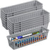 Domensi 12 Pack Slim Plastic Storage Baskets, 10.25 x 3.25 x 2.5 Inch Small Classroom Storage Bins for Organizing