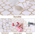 Shelf Liners for Kitchen Cabinets, 12in x 10FT Non Adhesive Drawer Liner, Gold Quatrefoil Thickened Shelf Liner Paper