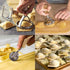 MASTER FENG Set, (MF-12456) Ravioli Stamp Maker Cutter with Roller Wheel Mold with Wooden Handle and Fluted Edge, Pasta