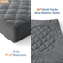 King Taupiri Quilted Mattress Pad Cover, Dark Gray, Cooling Soft Pillowtop, Deep Pocket (8"-21")