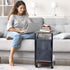 comfoyar C Shaped End Table with Wheels, Small Side Table for Couch with Storage Bag, Slide Under Sofa Side Table TV
