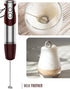 MegaWise Pro Titanium Reinforced 3-in-1 Immersion Corded Hand Blender, 12-Speed with Whisk and Milk Frother (3-in-1 Red)