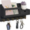 Key and Mail Holder for Wall, Wall Mount Mail Organizer with 6 Hooks and Storage Drawer, Key Rack (B-Black)