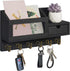 Key and Mail Holder for Wall, Wall Mount Mail Organizer with 6 Hooks and Storage Drawer, Key Rack (B-Black)
