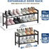 2-Tier Closet, Mavivegue Expandable Shoe Rack, Adjustable Shoe Organizer, Shoe Shelf for Entryway, Front Door