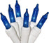 612 Vermont 50 Blue Christmas Lights on a White Wire String, UL
