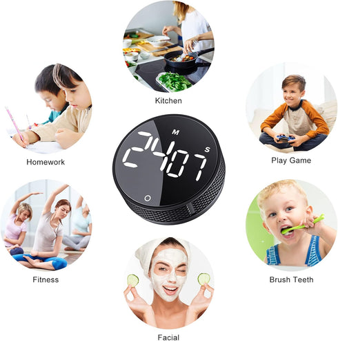 Digital Kitchen Timers with Large LED Display, Magnetic Countdown Timer for Cooking, Baking, Teaching, Easy for Kids