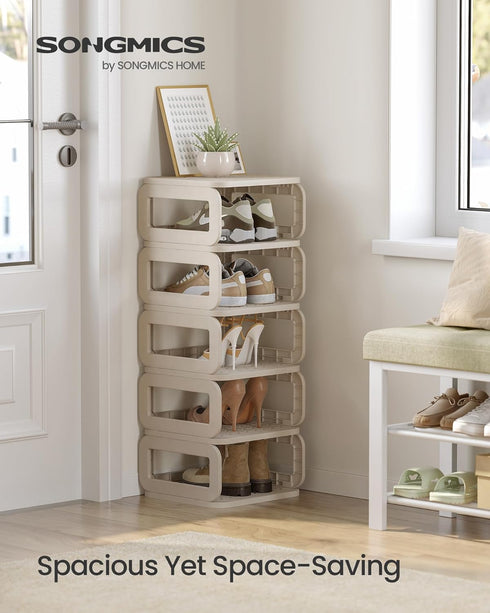 6 ULPC037K01 SONGMICS Shoe Rack, Shoe Organizer, Shelves, Shoe Storage, Narrow Shoe Shelf, Open Shelf for Entryway