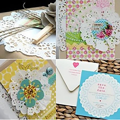 DECORA 180 Pieces White Round Paper Lace Doilies for Birthday Party and Wedding Decoration, 3.5inch to 5.5inch