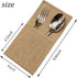 FQTANJU 50 Pcs Burlap Utensils Holders, 4"x8.8" Natural Jute Cutlery Pouch Silverware Holder Knives Forks Spoon Napkin Bag for Rustic Wedding Party Decorations favors