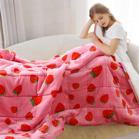 7 41"x 60",Soft 60-90lbs, Aemicion Kids Weighted Blanket pounds Twin Size Sherpa Fleece Heavy Blanket for Sleeping