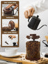 Glass Coffee Jar for Coffee Bar, 900 ml Pop Top Airtight Container with CO2 Valve, 30 Oz Coffee Storage Canister, Brown