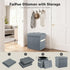 61L 350lbs 17x13x17in, Ottoman with Storage, Slim Tall Linen Footstool Bench with Thicker Foam Padded Seat. Ottoman