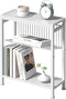 End Table for Small Space, 3-Tier Narrow Side Table with Magazine Holder,Small