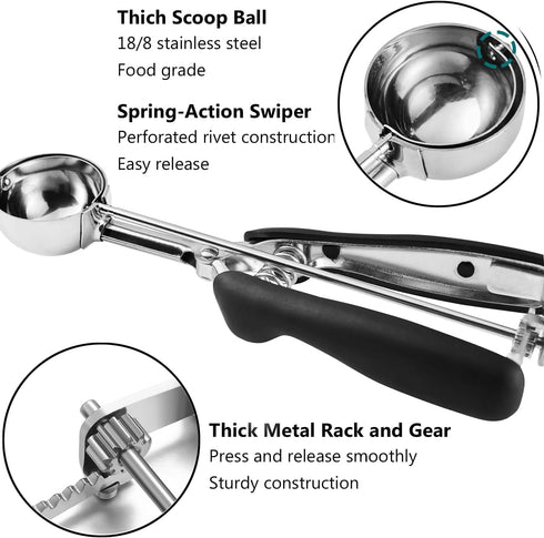 Set, Set 3, 1 2 3 JUNADAEL J Cookie Scoop Cookie Scoops for Baking of Cookie Dough Scoop, Tablespoon/ Tablespoon/